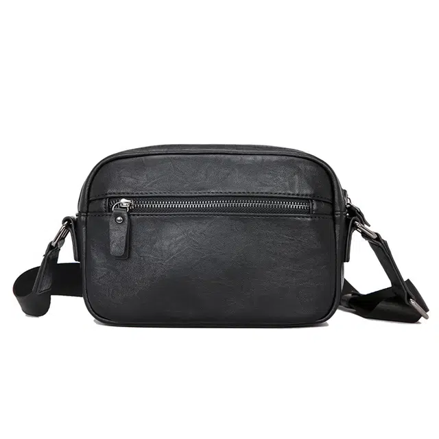 木林森 街头潮流时尚简约通勤青年小方包 涤纶 单肩包 男款 黑色