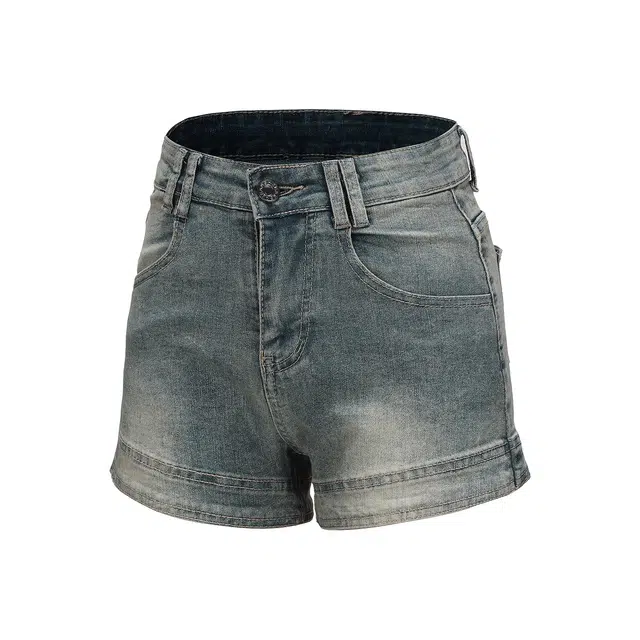 沐晓欣 美式辣妹水洗做旧街头百搭痞帅牛仔短裤 女款