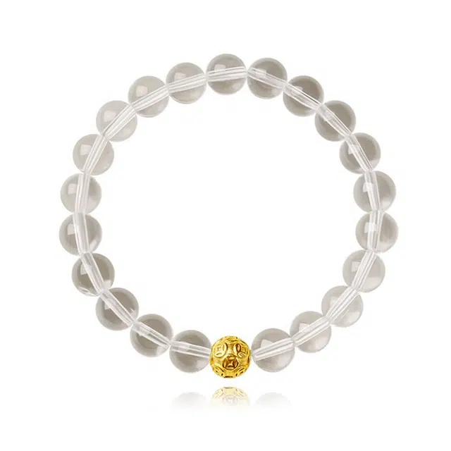 【净化磁场】 一世倾 聚财世世平安饰品禅意中性极简帅气清冷小众手饰轻奢稀有好运天然 白水晶 手串 男女同款情侣款