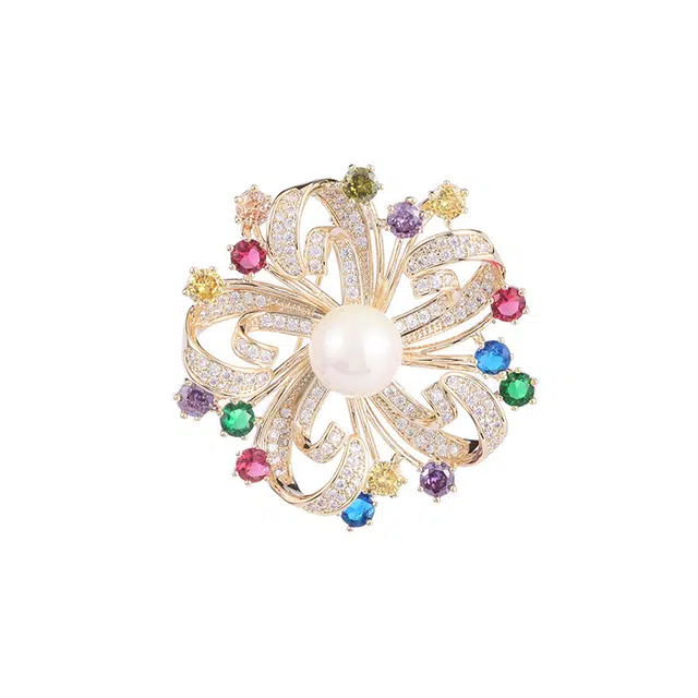山一丸 大气优雅花朵时尚气质潮流 铜 胸针 女款