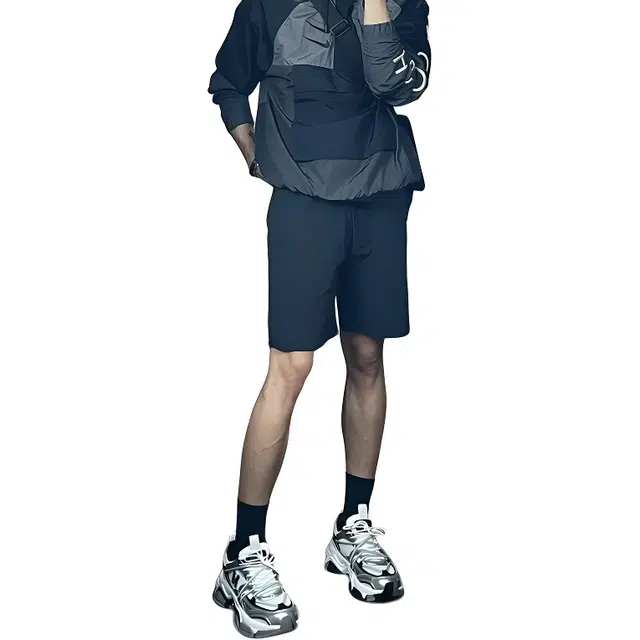 单爵 机能纯色潮流流行简约透气运动休闲短裤 男女同款