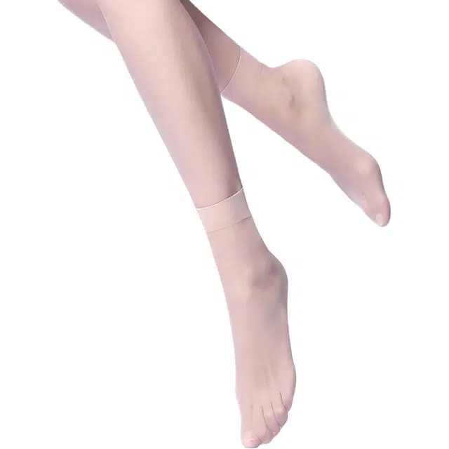 阿凡迪 透明隐形绢丝纯色简约短袜 女款 组合装