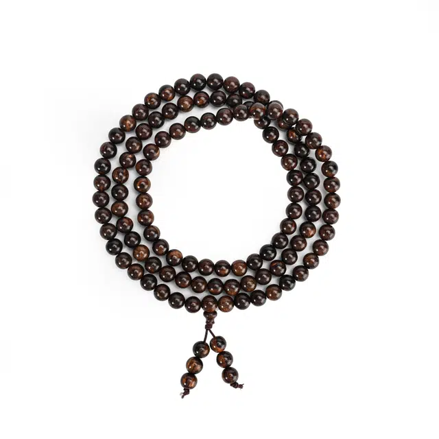 天纵 新中式复古高端轻奢佛珠转运珠 纳福平安国风好运 文玩多圈叠戴盘玩念珠 贡木 木作手串 男女同款情侣款