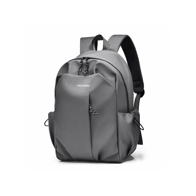 木林森 休闲大容量初高中通勤简约校园风时尚潮流百搭旅行包 尼龙 双肩包背包书包 男女同款情侣款 黑色/灰色/米白色