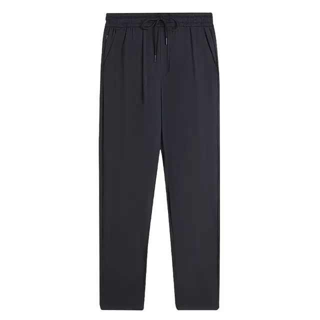 洛兹 夏季直筒潮流速干净色休闲裤 男款