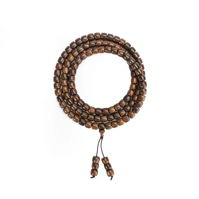 天纵 复古民族风招财文玩佛珠 精工直切珠绿料多圈叠戴盘玩念珠 新中式禅意简约素圈转运平安串珠#好运 贡木 手串 男女同款情侣款