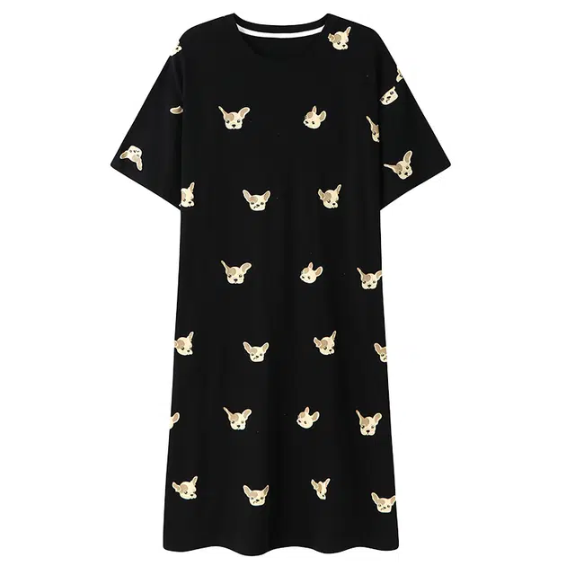 俏韵 卡通法斗短袖可爱家居服睡裙 女款