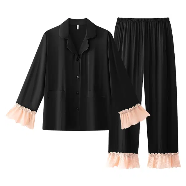 顶瓜瓜 冰丝简约舒适可外穿家居服睡衣套装 女款