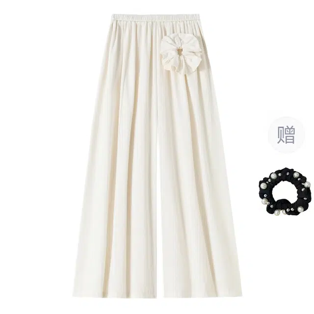 雾闪闪 法式慵懒风松弛感山本裤高腰宽松显瘦直筒休闲裤 女款