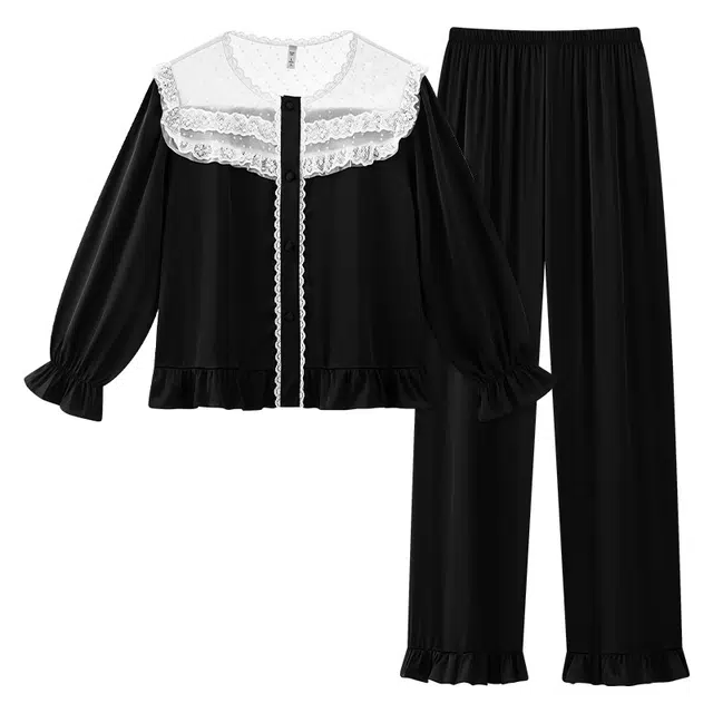 顶瓜瓜 简约舒适冰丝面料可外穿家居服睡衣套装 女款