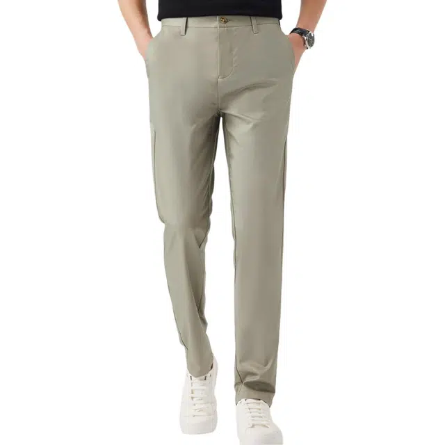 红豆 百搭易打理合体直筒纯色中腰休闲裤 男款