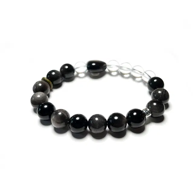 璀晶 聚财暴富 财源滚滚轻奢能量转运珠好运文玩 黑曜石 手串 男女同款情侣款