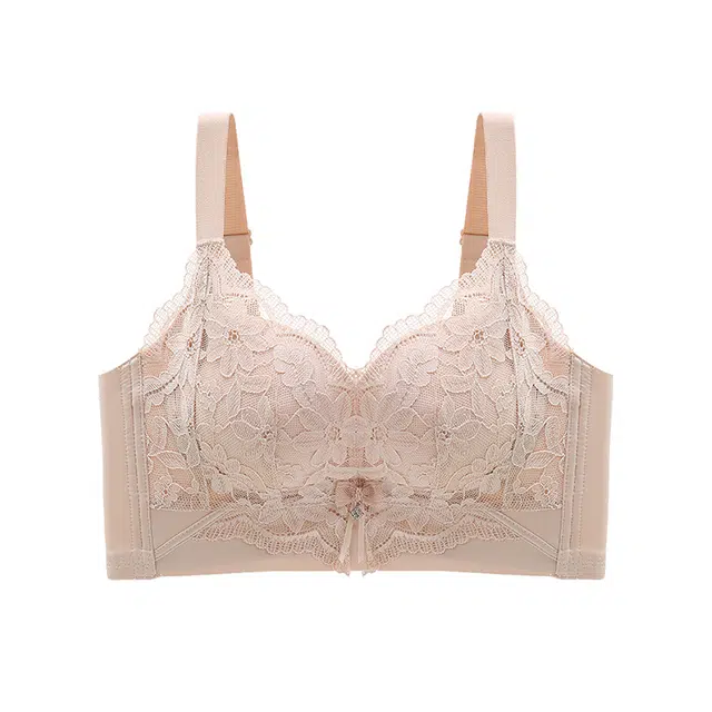 二三二三 聚拢提拉上托不空杯亲肤舒适侧收副乳无钢圈软支撑法式蕾丝花卉俏皮慵懒简约时尚百搭性感纯欲文胸 女款