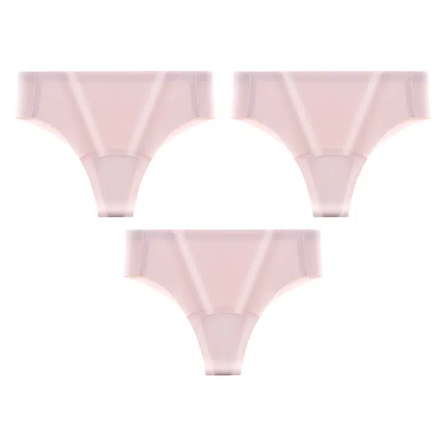 二三二三 抑菌云感棉裆部舒适亲肤纯欲丁字三角裤裸感高弹纯色透气不夹臀内裤 女款 组合装