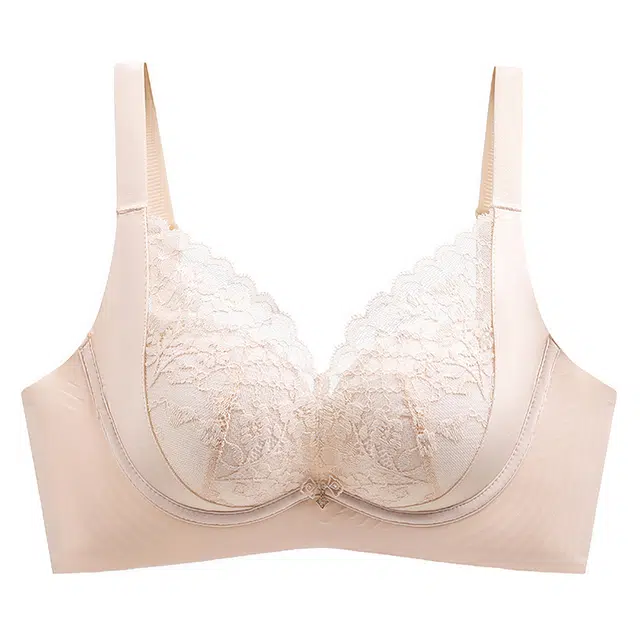 二三二三 自然隐形透气聚拢提拉上托不空杯亲肤舒适侧收副乳无钢圈软支撑法式蕾丝时尚百搭性感纯欲文胸 女款