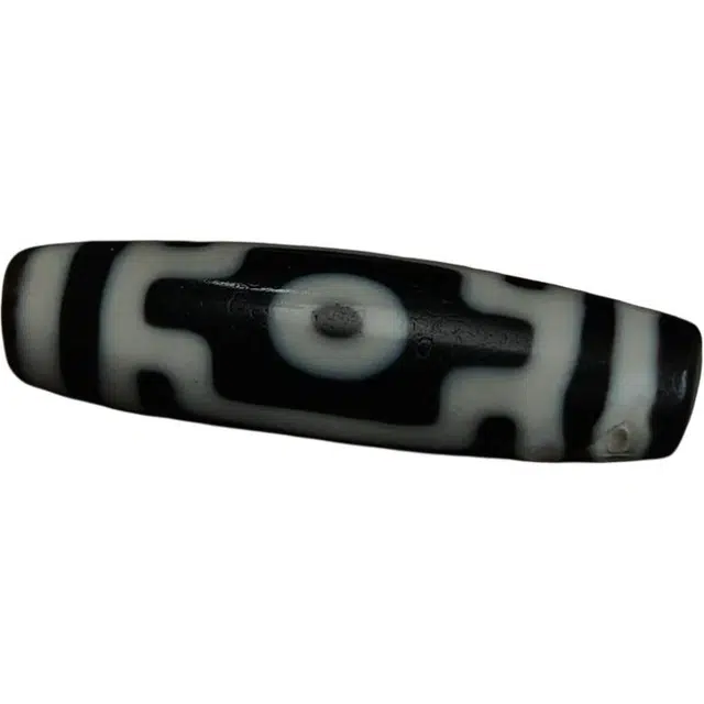 灵运宝 #转运招财藏区十字两眼天珠黑白分明老矿风化油润包浆老料器磨损到位一物一图#好运 玛瑙 吊坠 男女同款情侣款