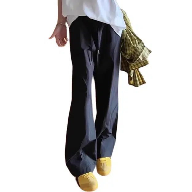 黑马漫画 美式潮牌潮流微喇薄款速干户外登山运动直筒休闲裤 男女同款