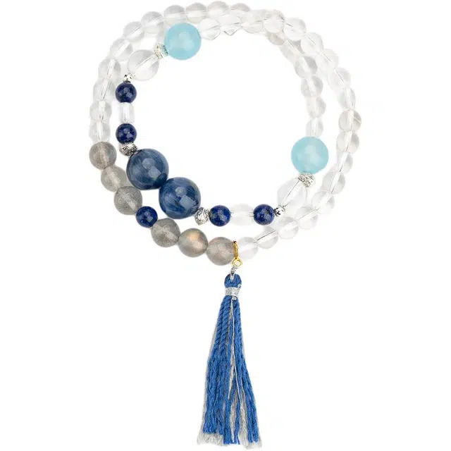 仙源 招财纳福 早日好运转运招好人缘甜蜜温柔婉约 白水晶 手串 男女同款情侣款