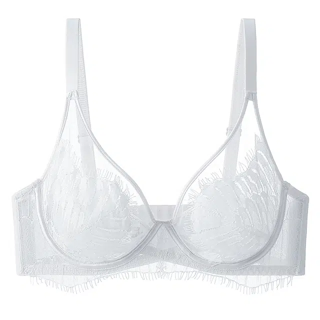 二三二三 自然轻薄大胸显小聚拢提拉上托不空杯亲肤舒适侧收副乳无钢圈软支撑法式时尚百搭性感纯欲文胸 女款