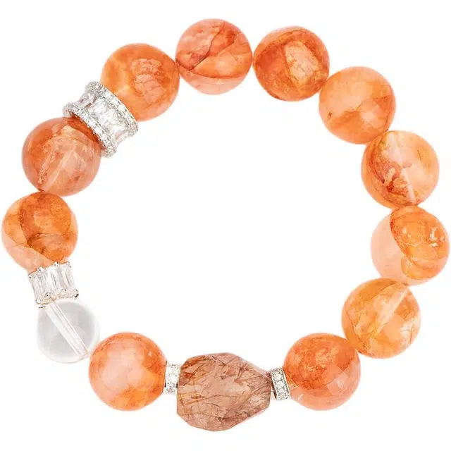 仙源 红红火火高级感恋爱新中式国潮日常通勤百搭小众设计#好运显气质 红胶花 手串 男女同款情侣款