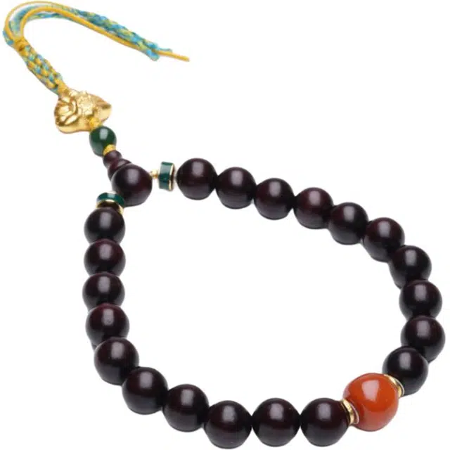 仙源 四季发财 你定上岸 新中式国潮招财幸运 一叶暴富小众高级感设计 好运 紫檀属 手串 男女同款情侣款