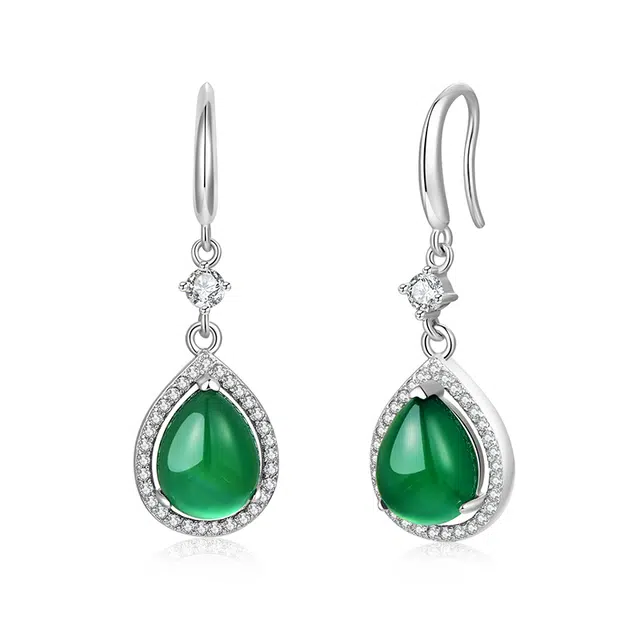 金六福吉祥 新中式国风国潮大气简约轻奢高级复古优雅#好运天然 玉髓 耳环 女款