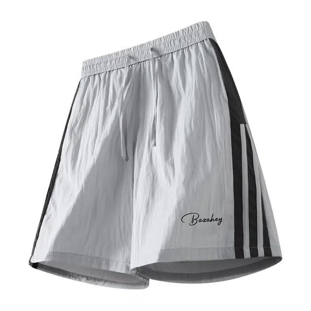 吾皇猫 美式三条杠拼接撞色侧边条纹时尚百搭运动凉感透气速干五分休闲短裤 男女同款