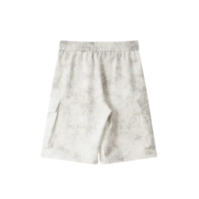 加荣 薄款宽松扎染冰丝短袖上衣百搭舒适时尚直筒五分裤休闲运动套装 男女同款