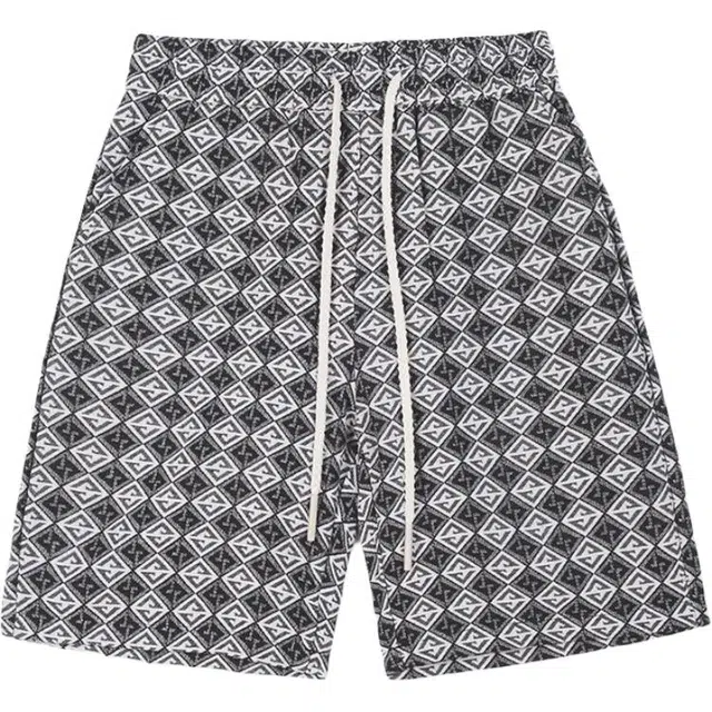 颂希尔 民族风时尚格子潮流宽松青年五分沙滩裤休闲短裤 男女同款