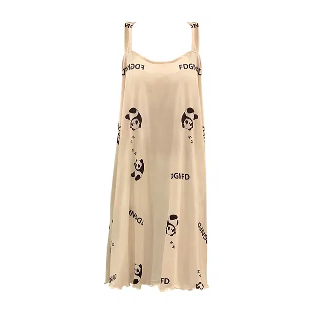 欧诗帛 夏天韩版高颜值带胸垫吊带女士可外穿甜美可爱宽松学生家居服睡裙 女款