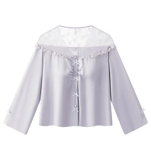 顶瓜瓜 冰丝面料配色简约舒适可外穿家居服睡衣套装 女款