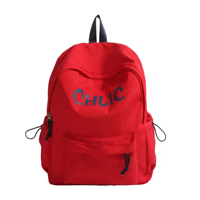 泰格奴 纯色休闲通勤旅行轻便高颜值大容量背包初中高中大学上课百搭书包 尼龙布 双肩包 男女同款情侣款 红色/黄色/蓝色/黑色