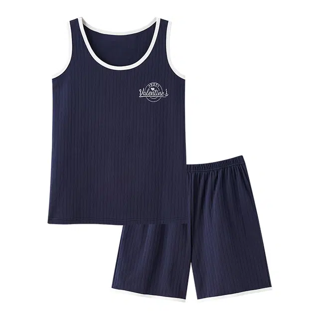 睦隆世家 夏款纯棉吊带背心短裤舒适休闲可外穿家居服睡衣套装 女款