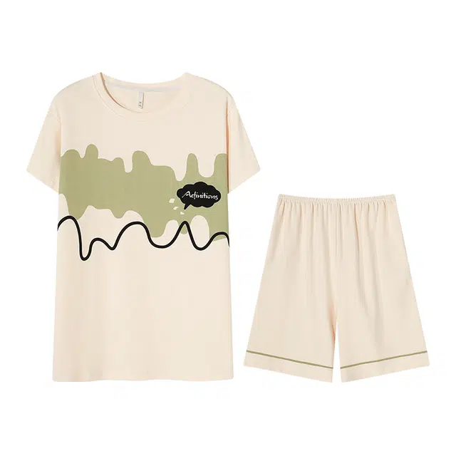 向薇 舒适短袖短裤青少年学生可外穿家居服睡衣套装 男款