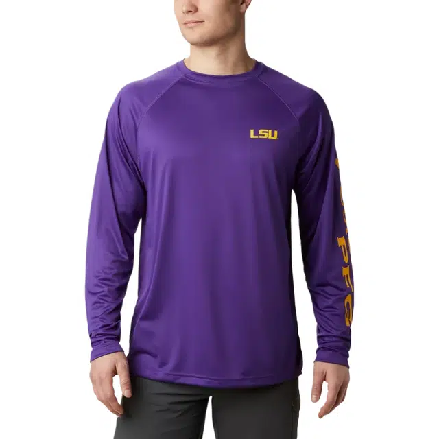 Columbia Collegiate PFGPFG Terminal Tackle Long Sleeve Shirt - LSU