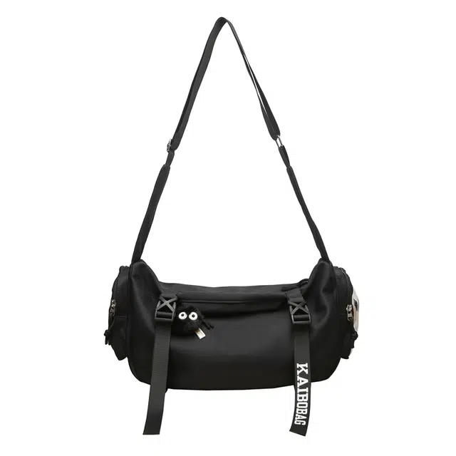 揽月 简约休闲慵懒风纯色上课通勤百搭 尼龙 单肩斜挎包 男女同款情侣款 多色