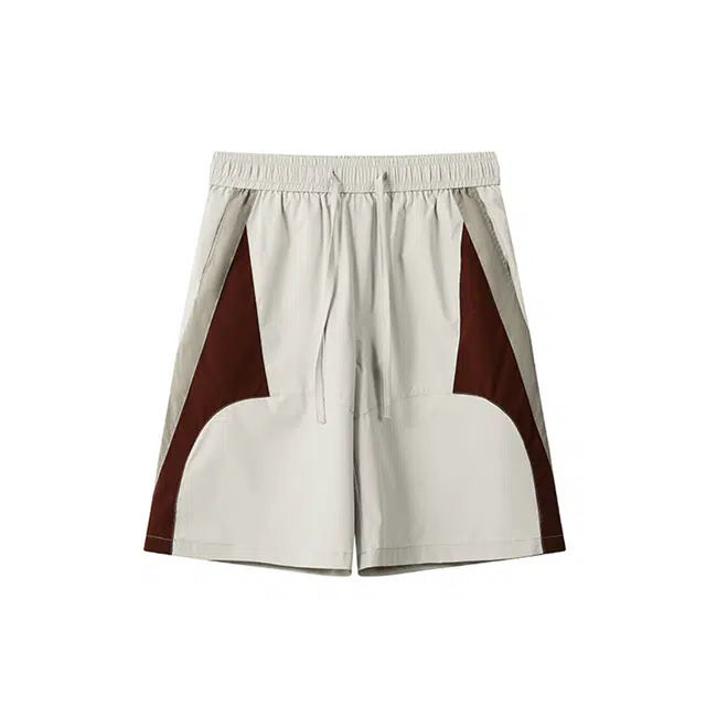 颂希尔 美式潮牌拼接撞色运动薄款速干宽松百搭直筒五分裤夏季休闲短裤 男女同款