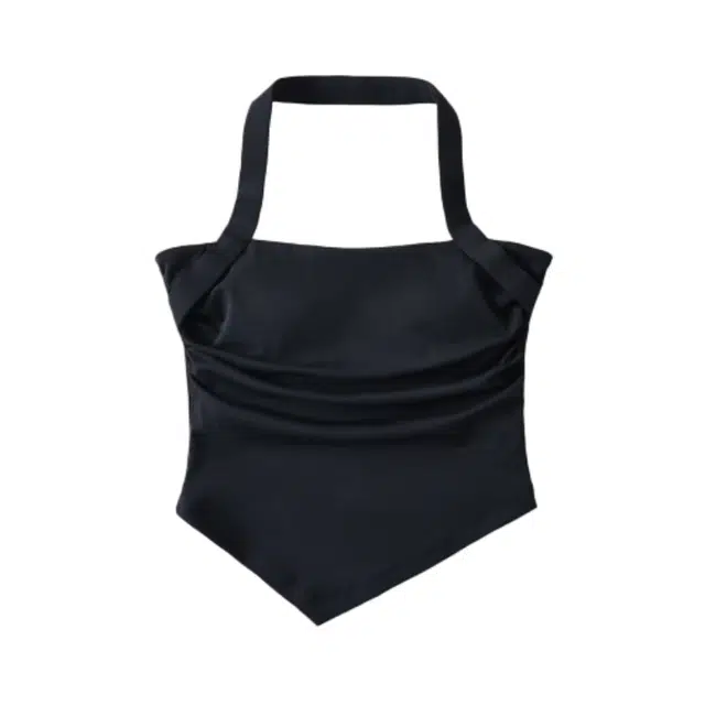 轻迎 美式辣妹纯欲休闲打底挂脖带胸垫瑜伽背心 男女同款