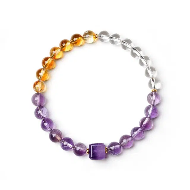 【绾星珀】 眰恦 搭配黄塔晶 早日暴富 超旺事业 旺财运 小众设计 轻奢风 早日当个小富婆#好运天然 紫水晶 手串 女款