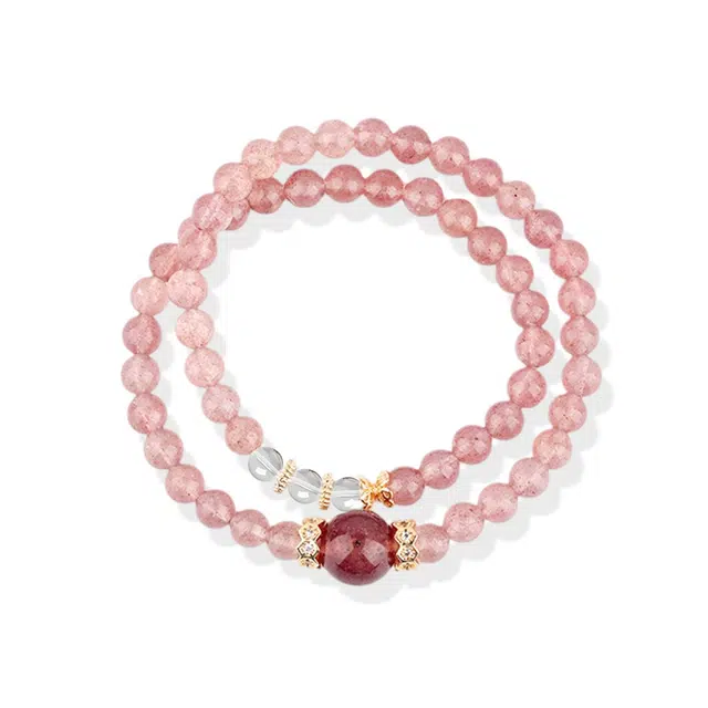 饰伴 物语鑫辰 温柔大方 精致高级质感 小众设计#好运 日常百搭 草莓晶 手串 男女同款情侣款