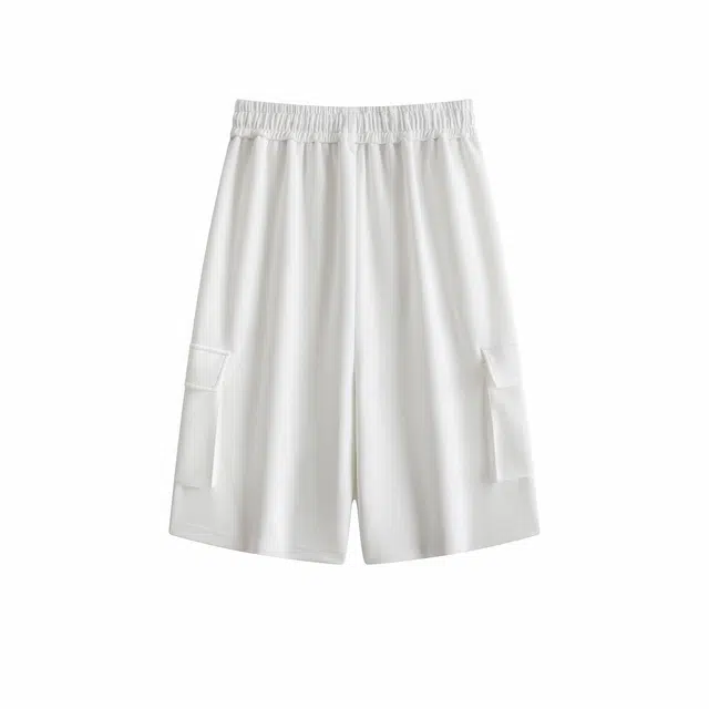 寻星记 美式高街风个性花朵装饰宽松百搭七分裤情侣款休闲短裤 男女同款