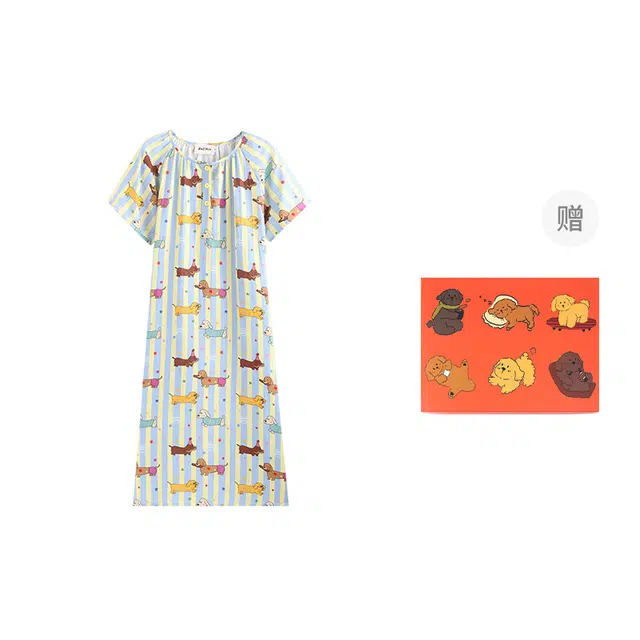 侘町 卡通柔软透气亲肤睡衣礼盒 女款 图片色