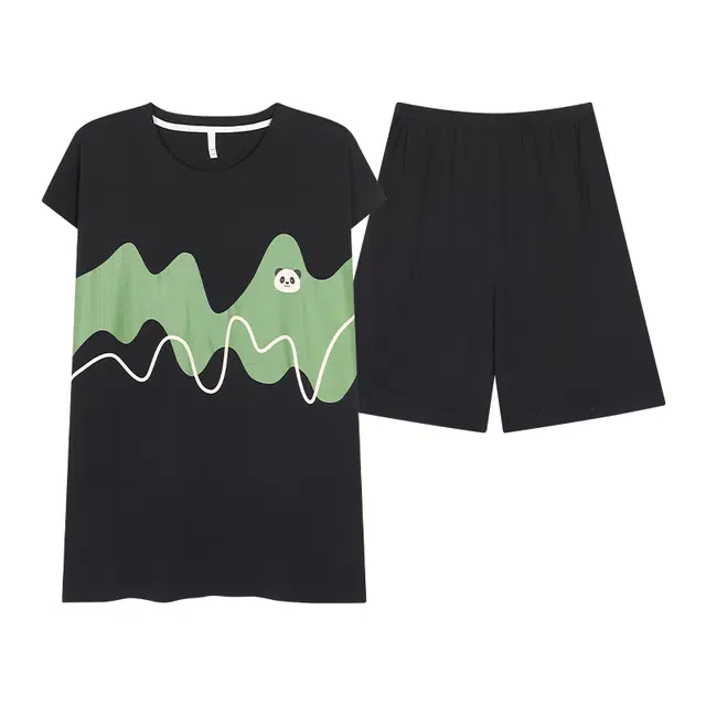 俏佳人 纯棉纯色休闲舒适透气短袖家居服睡衣套装 男款