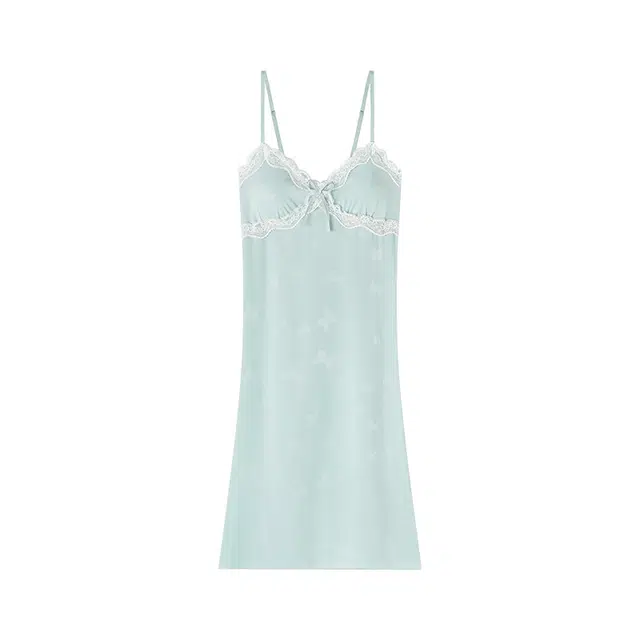 欧诗帛 夏季冰丝带胸垫吊带女士韩版高颜值甜美薄款凉感家居服可外穿睡裙 女款 图片色