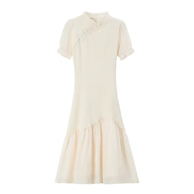 比利斯山羊 改良复古休闲小香风短袖连衣裙 女款