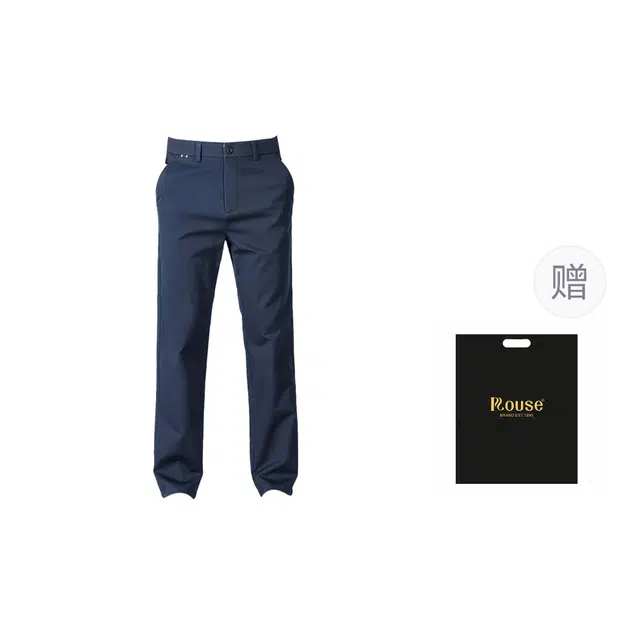 洛兹 直筒纯棉亲肤抗皱高弹耐磨耐脏百搭纯色休闲裤 男款