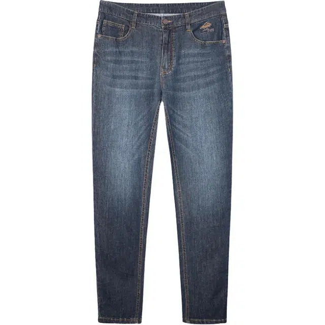 才子 松元素刺绣水洗舒适休闲牛仔裤 男款