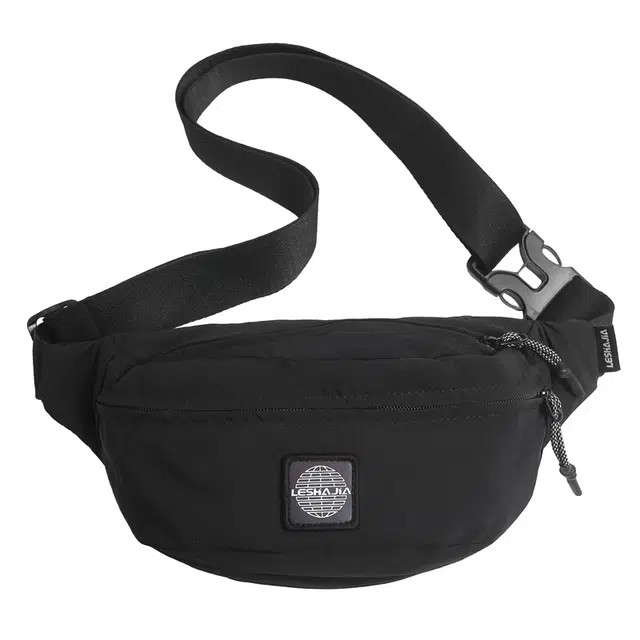 揽月 简约休闲慵懒风纯色涂鸦通勤百搭 尼龙 斜挎胸包 男女同款情侣款 多色