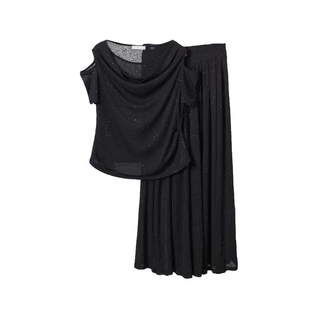 云妃秀 大码胖妹妹时尚宽松显瘦遮肉上衣裤子二件套夏女装休闲套装 女款