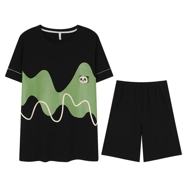 向薇 男士夏季短袖短裤圆领纯棉青少年学生可外穿家居服睡衣套装 男款